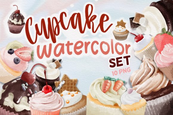 Cupcake Watercolor Set: A Versatile Digital Asset for Planners and Creatives