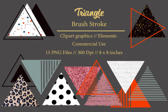 Elevating Digital Design with Triangle Brush Stroke Element Clipart