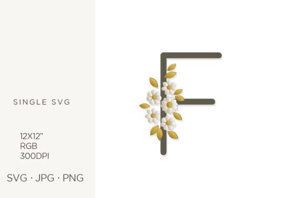 Evaluating the Floral Monogram with Flowers and Letter F for Creative Projects