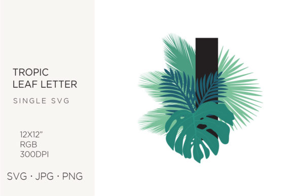 Evaluating Tropic Leaves Palm Leaf Letter I for Creative Projects