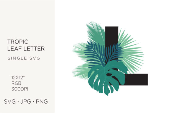 Evaluating Tropic Leaves, Palm Leaf Letter L for Design Projects