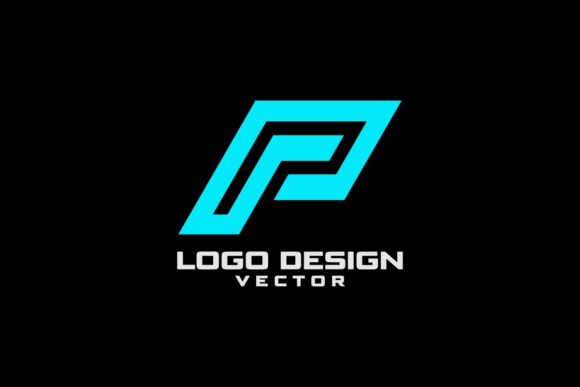 Modern Blue P Letter Logo Design