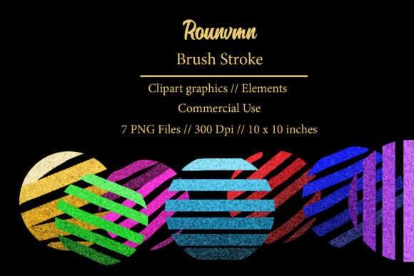 Rounvmn Brush Stroke Clipart: Creative Assets