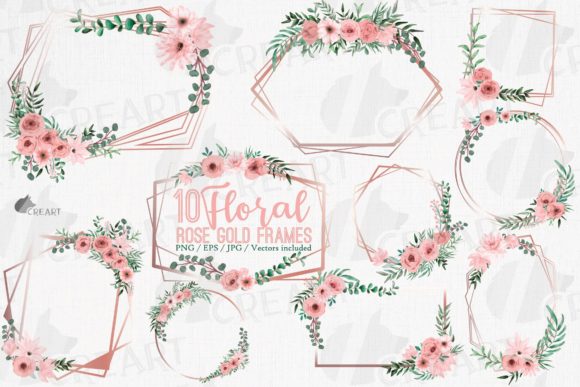 Strategic Branding with Blush and Rose Gold Floral Geo Frames