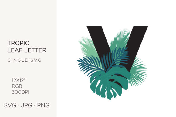 Tropic Leaves: Palm Leaf Letter V Design