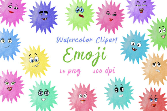 Watercolor Emoji Clipart PNG Guide